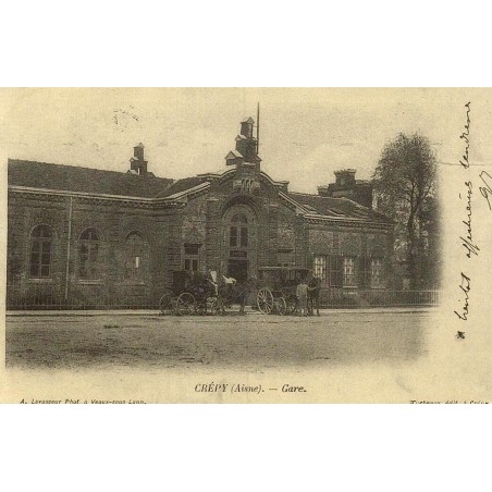 Crépy gare reproduction carte ancienne Collection Cartes d'Autrefois