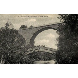 Pierre-Perthuis les ponts reproduction carte ancienne Collection Cartes d'Autrefois