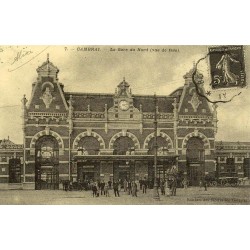 Cambrai gare du Nord vue de face reproduction carte ancienne Collection Cartes d'Autrefois
