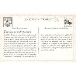 Paris - Reproduction Carte Ancienne Travaux du Métropolitain