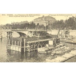 Paris travaux du métropolitain Seine reproduction carte ancienne Collection Cartes d'Autrefois