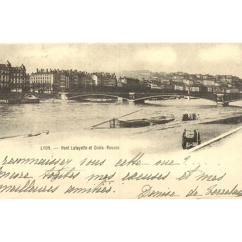 Lyon pont Lafayette Croix Rousse reproduction carte ancienne Collection Cartes d'Autrefois