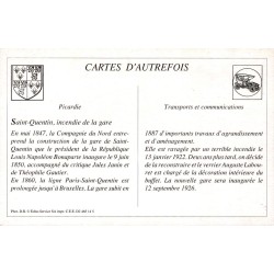 Saint-Quentin - Reproduction Carte Ancienne Incendie de la Gare