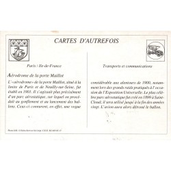 Paris - Reproduction Carte Ancienne Aérodrome Porte Maillot