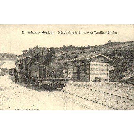 Nézel gare du tramway Versailles Meulan reproduction carte ancienne Collection Cartes d'Autrefois