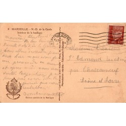 Carte postale ancienne intérieur Notre-Dame de la Garde Marseille