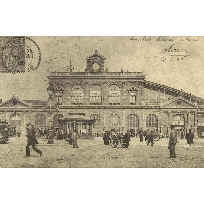 Lille gare reproduction carte ancienne Collection Cartes d'Autrefois
