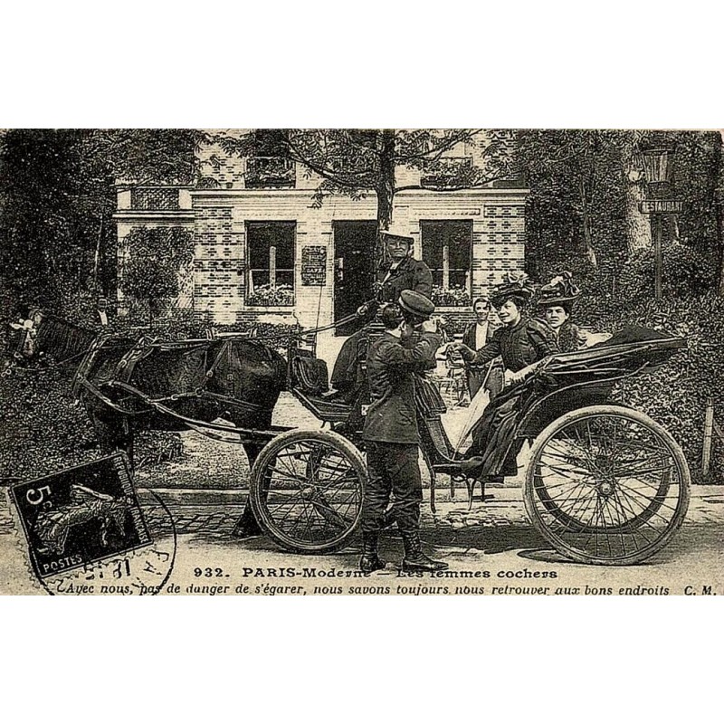 Paris femmes cochers reproduction carte ancienne Collection Cartes d'Autrefois