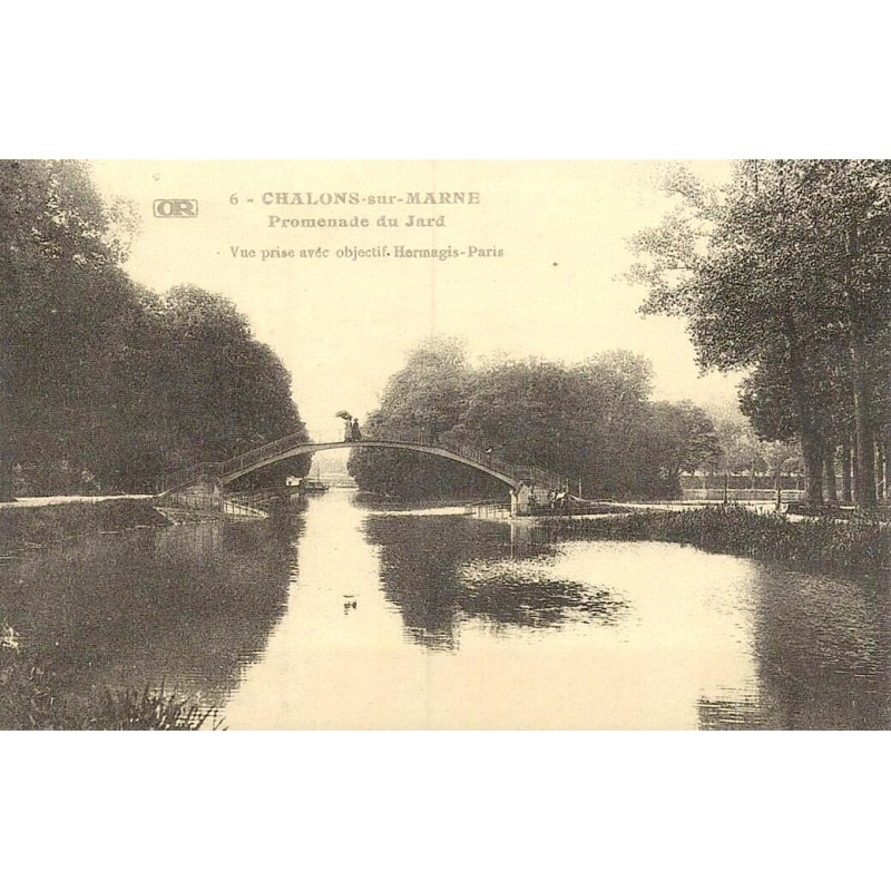 Châlons-sur-Marne promenade du Jard reproduction carte ancienne Collection Cartes d'Autrefois