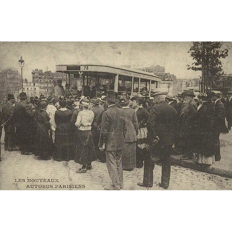 Nouveaux autobus parisiens reproduction carte ancienne Collection Cartes d'Autrefois