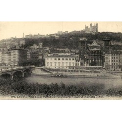 Lyon pont Tilsitt cathédrale Saint Jean Fourvière reproduction carte ancienne Collection Cartes d'Autrefois