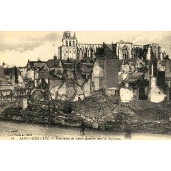 Saint-Quentin panorama avec basilique reproduction carte ancienne Collection Cartes d'Autrefois
