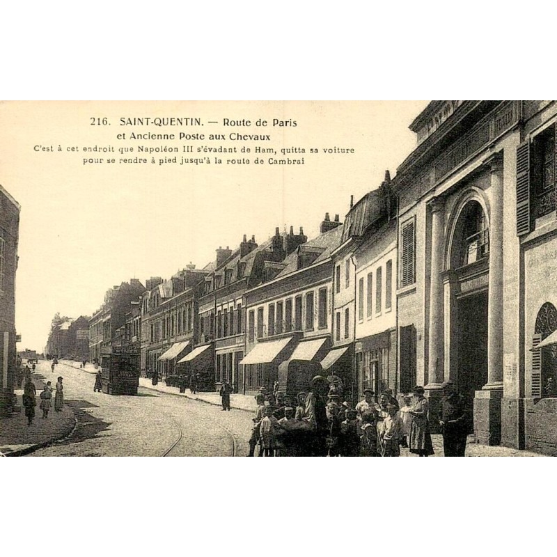 Saint-Quentin route de Paris ancienne poste aux chevaux reproduction carte ancienne Collection Cartes d'Autrefois