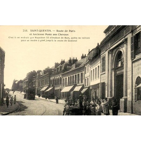 Saint-Quentin route de Paris ancienne poste aux chevaux reproduction carte ancienne Collection Cartes d'Autrefois