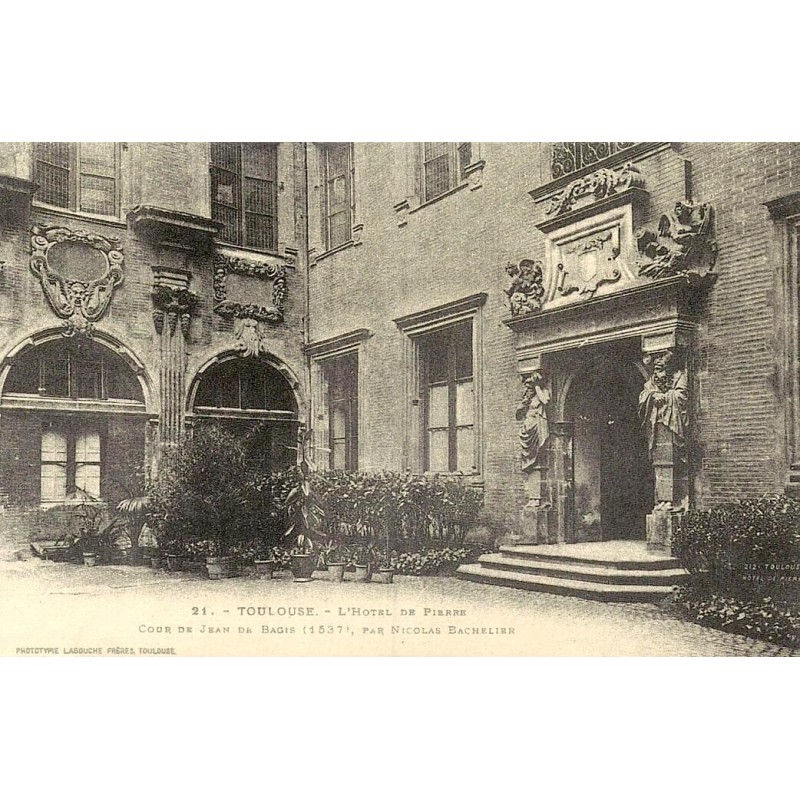Toulouse Hôtel de Pierre cour de Jean de Bagis reproduction carte ancienne Collection Cartes d'Autrefois