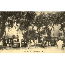 Toulon Place Puget reproduction carte ancienne Collection Cartes d'Autrefois