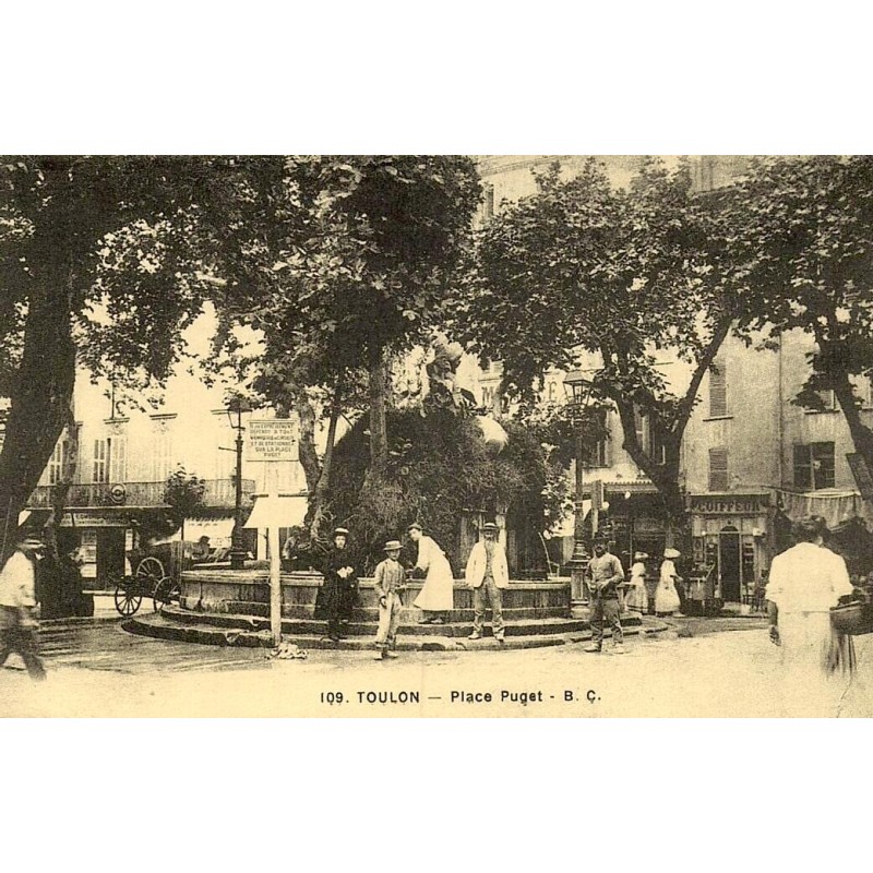 Toulon Place Puget reproduction carte ancienne Collection Cartes d'Autrefois