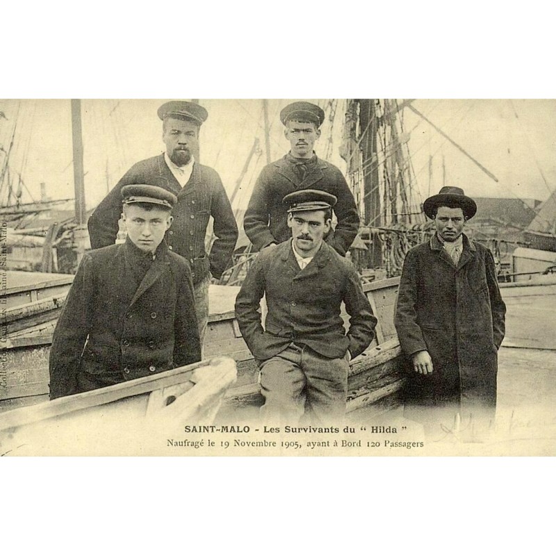 Saint-Malo survivants du Hilda reproduction carte ancienne Collection Cartes d'Autrefois