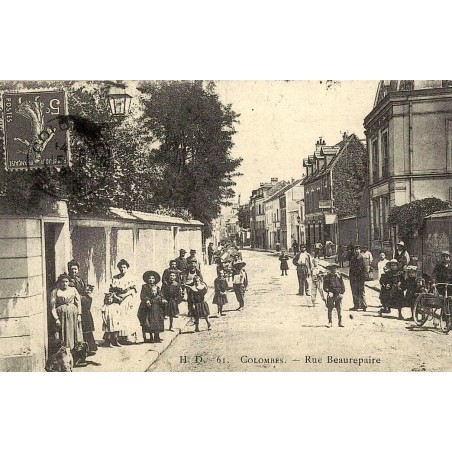 Colombes rue Beaupaire reproduction carte ancienne Collection Cartes d'Autrefois