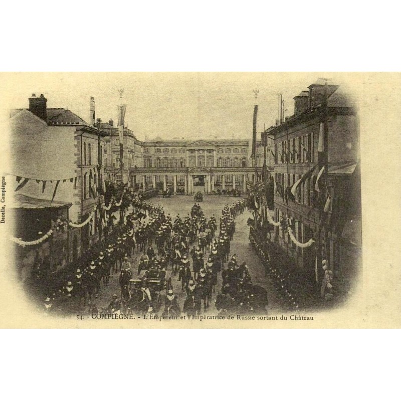 Compiègne empereur et impératrice de Russie château reproduction carte ancienne Collection Cartes d'Autrefois