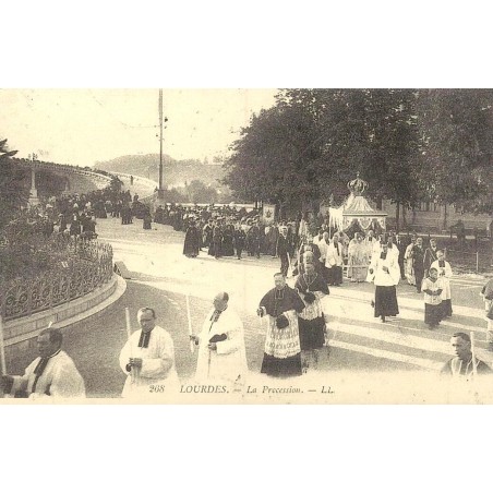 Lourdes la procession reproduction carte ancienne Collection Cartes d'Autrefois