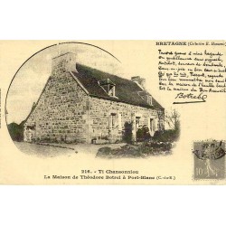 Port-Blanc maison de Théodore Botrel Ti Chansonniou reproduction carte ancienne Collection Cartes d'Autrefois