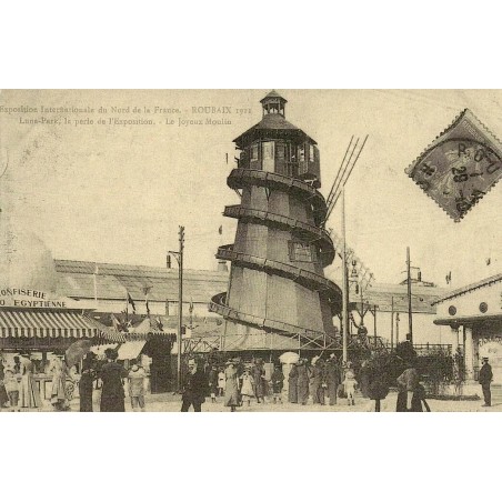Roubaix Luna Park Le Joyeux Moulin reproduction carte ancienne Collection Cartes d'Autrefois