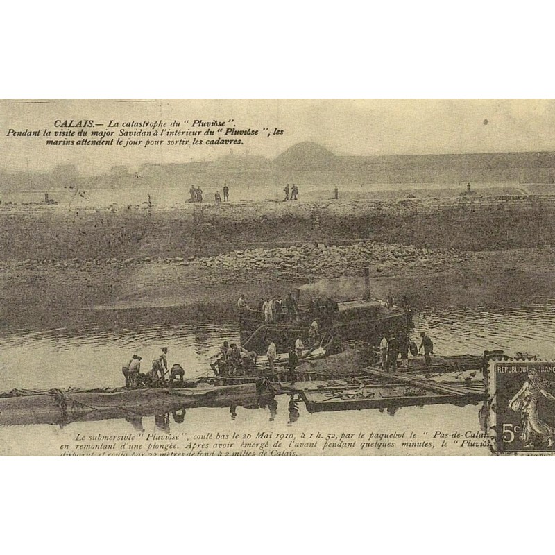 Calais catastrophe du Pluviôse reproduction carte ancienne Collection Cartes d'Autrefois