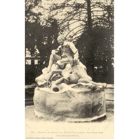 Toulouse statue de Goudouli par Falguière reproduction de carte postale ancienne Collection Cartes d'Autrefois