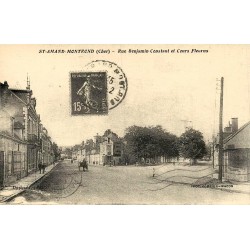 Saint-Amand-Montrond rue Benjamin-Constant et cours Fleurus reproduction de carte postale ancienne Collection Cartes d'Autrefois