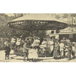 Fête foraine manège de bicyclettes reproduction de carte postale ancienne Collection Cartes d'Autrefois