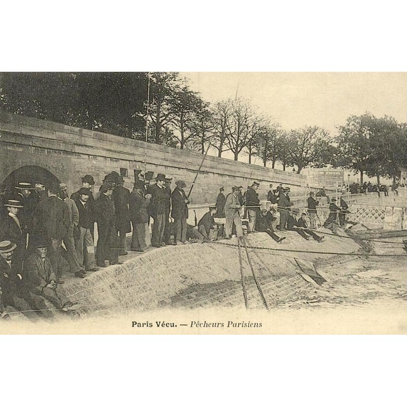 Paris pêcheurs parisiens reproduction de carte postale ancienne Collection Cartes d'Autrefois