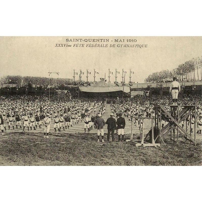 Saint-Quentin XXXVe Fête Fédérale de Gymnastique mai 1910 reproduction de carte postale ancienne Collection Cartes d'Autrefois