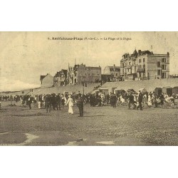 Ambleteuse la plage et la digue reproduction de carte postale ancienne Collection Cartes d'Autrefois