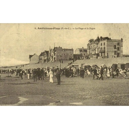 Ambleteuse la plage et la digue reproduction de carte postale ancienne Collection Cartes d'Autrefois