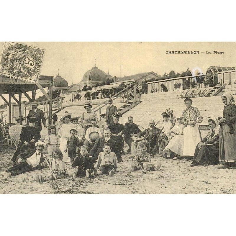 Châtelaillon-Plage la plage reproduction de carte postale ancienne Collection Cartes d'Autrefois