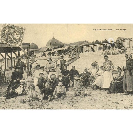 Châtelaillon-Plage la plage reproduction de carte postale ancienne Collection Cartes d'Autrefois