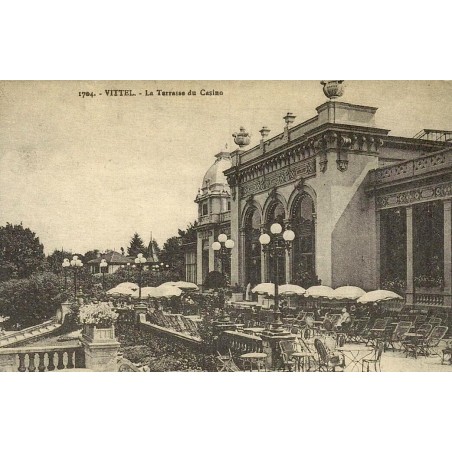 Vittel la terrasse du Casino reproduction de carte postale ancienne Collection Cartes d'Autrefois