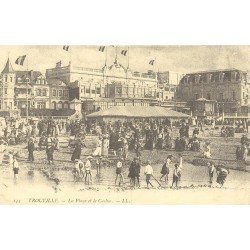 Trouville-sur-Mer la plage et le casino reproduction de carte postale ancienne Collection Cartes d'Autrefois