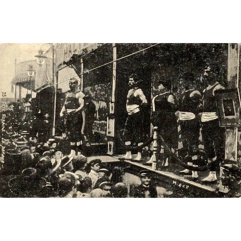 Fête foraine la parade reproduction de carte postale ancienne Collection Cartes d'Autrefois