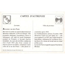 Baccarat - Reproduction Carte Ancienne Rue des Ponts