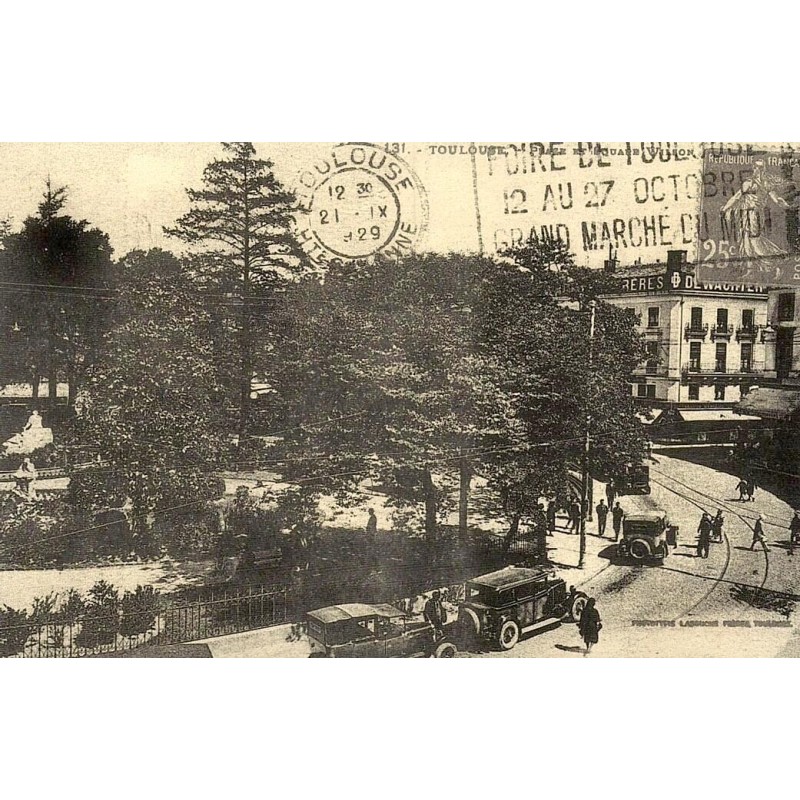 Toulouse place et square Villon reproduction de carte postale ancienne Collection Cartes d'Autrefois