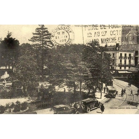 Toulouse place et square Villon reproduction de carte postale ancienne Collection Cartes d'Autrefois