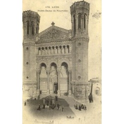 Lyon Notre-Dame de Fourvière reproduction de carte postale ancienne Collection Cartes d'Autrefois