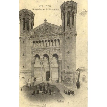 Lyon Notre-Dame de Fourvière reproduction de carte postale ancienne Collection Cartes d'Autrefois