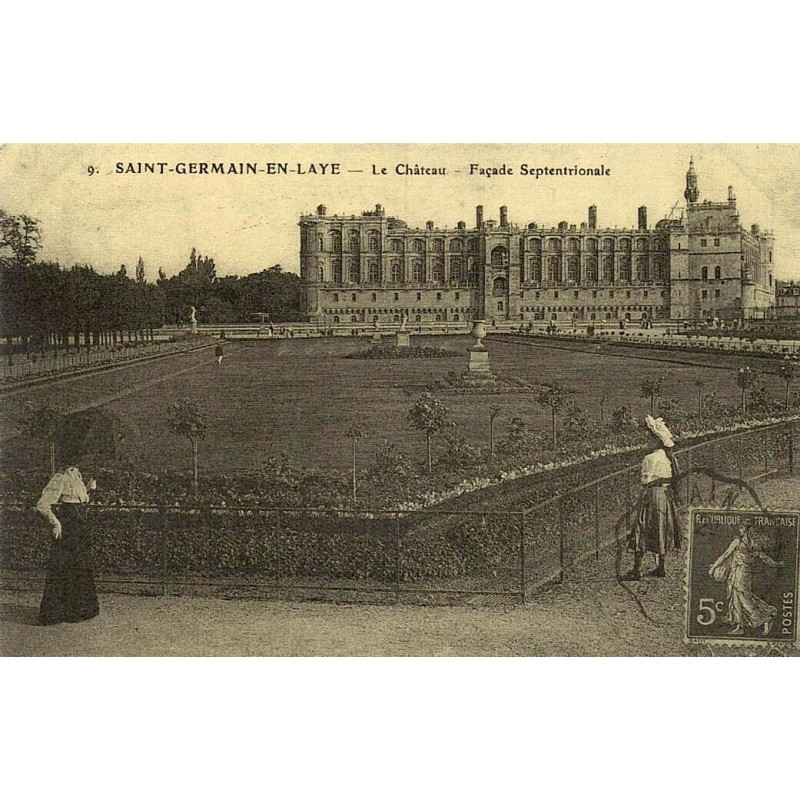 Reproduction de carte ancienne du château de Saint-Germain-en-Laye façade septentrionale Collection Cartes d'Autrefois