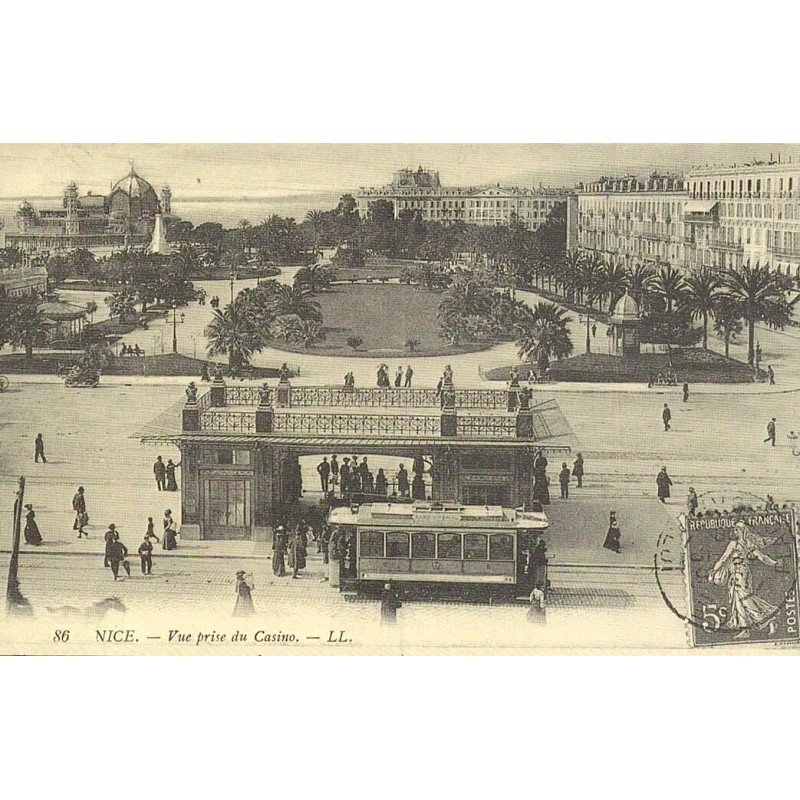 Reproduction de carte ancienne Nice vue prise du Casino Collection Cartes d'Autrefois