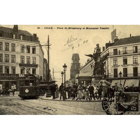35 - LILLE- Place de Strasbourg et Monument Testelin