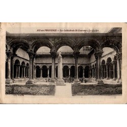Carte postale ancienne de la Cathédrale Saint-Sauveur et du cloître à Aix-en-Provence