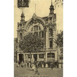 Reproduction de carte ancienne Lille La Maison du Peuple Collection Cartes d'Autrefois